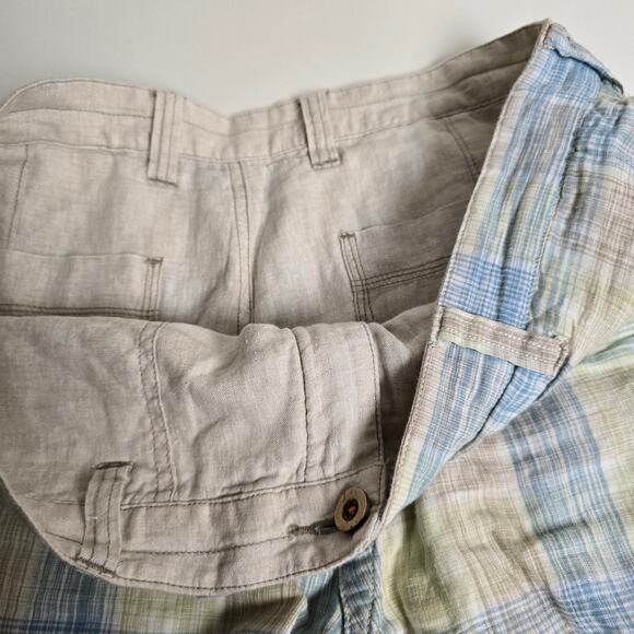Tommy Bahama Relax Reversible Linen Shorts Size 36 – Plaid, Coastal Prep, 2-in-1 - Picture 8 of 16